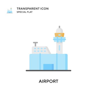 Havaalanı vektör simgesi. Düz çizim. EPS 10 vektörü.