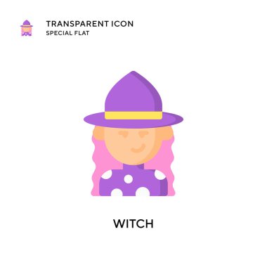 Cadı vektör simgesi. Düz çizim. EPS 10 vektörü.