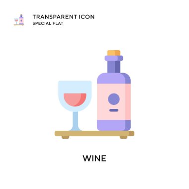 Şarap vektör simgesi. Düz çizim. EPS 10 vektörü.