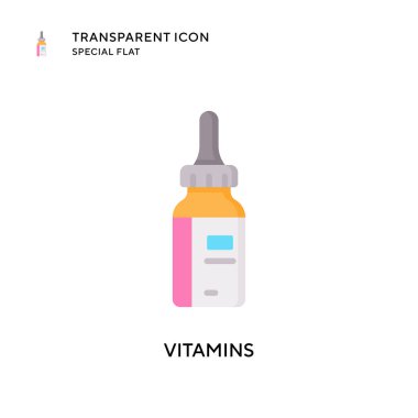 Vitamin vektör simgesi. Düz çizim. EPS 10 vektörü.