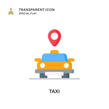 Taksi vektör simgesi. Düz çizim. EPS 10 vektörü.
