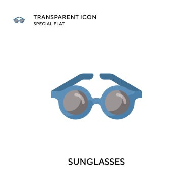 Güneş gözlüğü vektör simgesi. Düz çizim. EPS 10 vektörü.