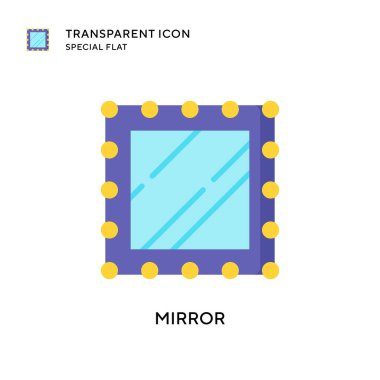 Ayna vektör simgesi. Düz çizim. EPS 10 vektörü.