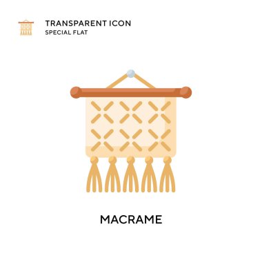 Makram vektör simgesi. Düz çizim. EPS 10 vektörü.