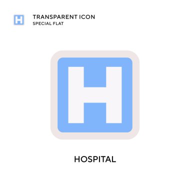 Hastane vektör ikonu. Düz çizim. EPS 10 vektörü.