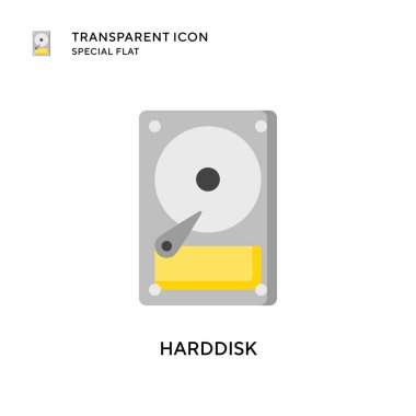 Harddisk vektör simgesi. Düz çizim. EPS 10 vektörü.