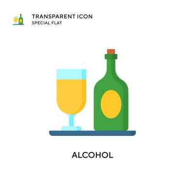 Alkol vektör simgesi. Düz çizim. EPS 10 vektörü.