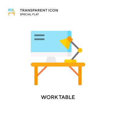 Çalışma tablosu vektör simgesi. Düz çizim. EPS 10 vektörü.