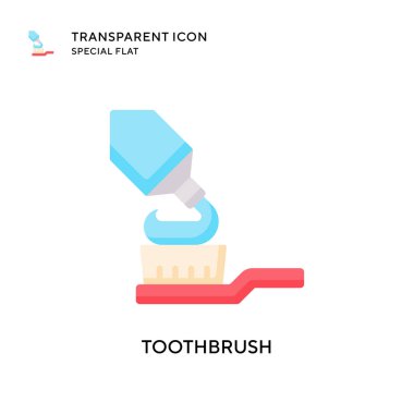 Diş fırçası vektör simgesi. Düz çizim. EPS 10 vektörü.