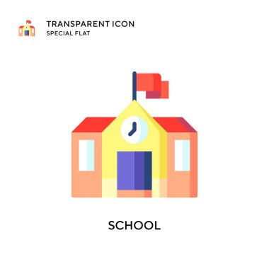 Okul vektör simgesi. Düz çizim. EPS 10 vektörü.