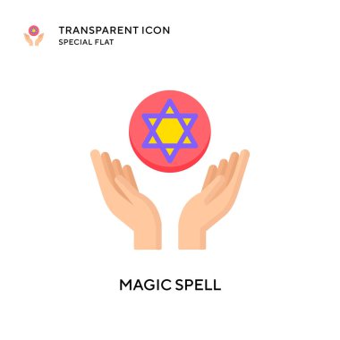 Sihirli büyü vektör simgesi. Düz çizim. EPS 10 vektörü.