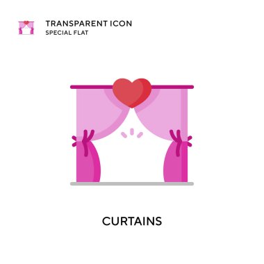 Perde vektör simgesi. Düz çizim. EPS 10 vektörü.