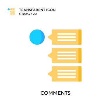 Yorum vektör simgesi. Düz çizim. EPS 10 vektörü.