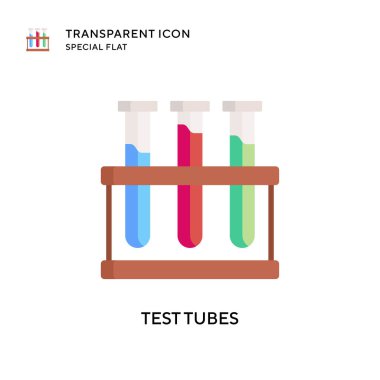 Test tüpleri vektör simgesi. Düz çizim. EPS 10 vektörü.