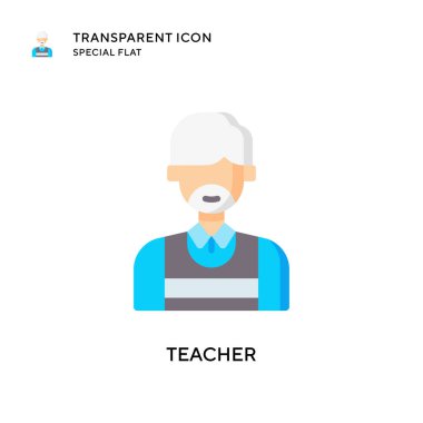 Öğretmen vektör simgesi. Düz çizim. EPS 10 vektörü.