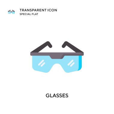 Gözlük vektör simgesi. Düz çizim. EPS 10 vektörü.