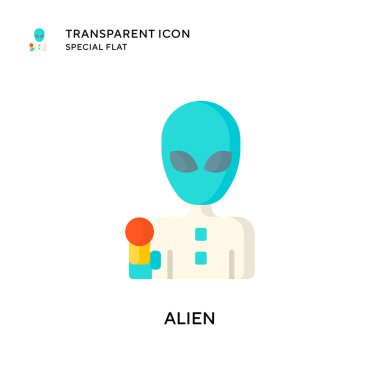 Uzaylı vektör simgesi. Düz çizim. EPS 10 vektörü.