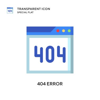 404 hata vektör simgesi. Düz çizim. EPS 10 vektörü.