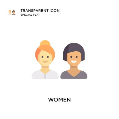 Kadın vektör simgesi. Düz çizim. EPS 10 vektörü.