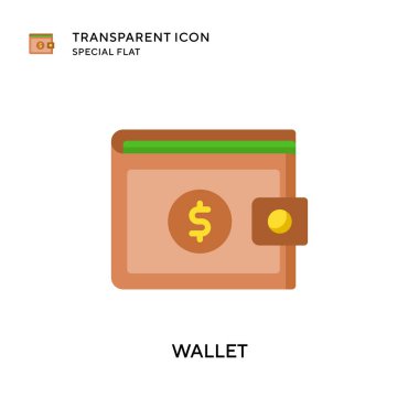 Cüzdan vektör simgesi. Düz çizim. EPS 10 vektörü.