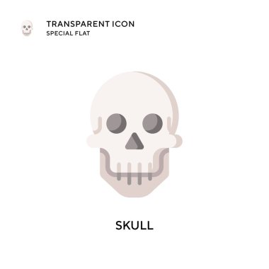 Kafatası vektör simgesi. Düz çizim. EPS 10 vektörü.