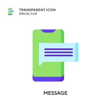 Mesaj vektör simgesi. Düz çizim. EPS 10 vektörü.