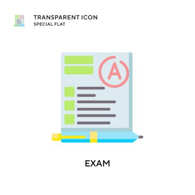 Sınav vektör simgesi. Düz çizim. EPS 10 vektörü.