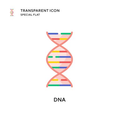 DNA vektör simgesi. Düz çizim. EPS 10 vektörü.