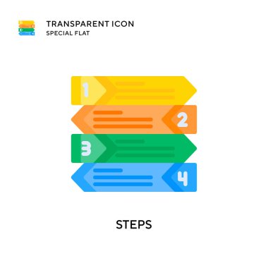 Adımlar vektör simgesi. Düz çizim. EPS 10 vektörü.