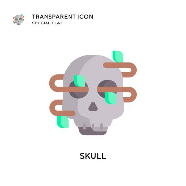 Kafatası vektör simgesi. Düz çizim. EPS 10 vektörü.