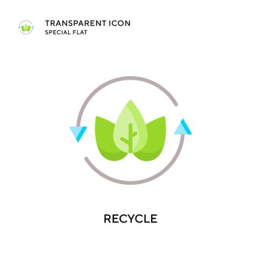 Vektör simgesini geri dönüştür. Düz çizim. EPS 10 vektörü.