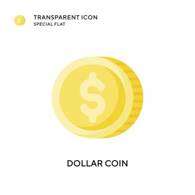 Dolar madeni para vektör simgesi. Düz çizim. EPS 10 vektörü.
