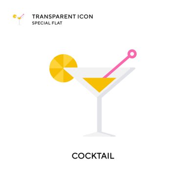 Kokteyl vektör simgesi. Düz çizim. EPS 10 vektörü.