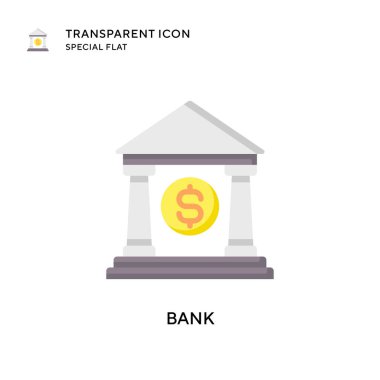 Banka vektör simgesi. Düz çizim. EPS 10 vektörü.