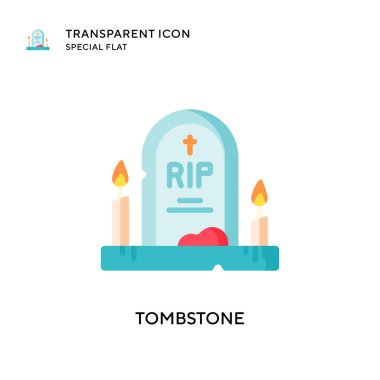 Tombstone vektör simgesi. Düz çizim. EPS 10 vektörü.
