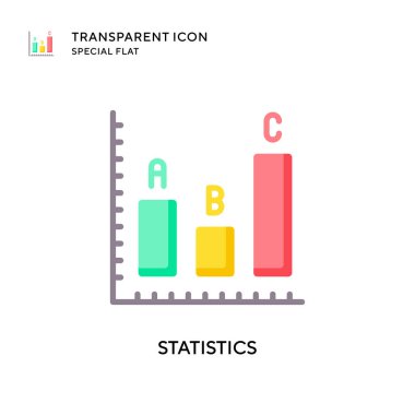 İstatistik vektör simgesi. Düz çizim. EPS 10 vektörü.