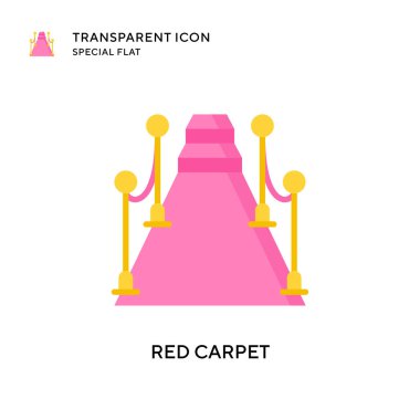 Kırmızı halı vektör simgesi. Düz çizim. EPS 10 vektörü.