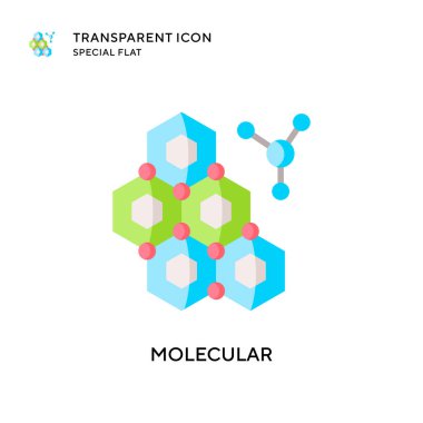 Moleküler vektör simgesi. Düz çizim. EPS 10 vektörü.
