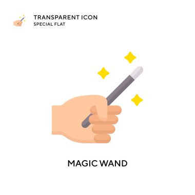 Sihirli değnek vektör simgesi. Düz çizim. EPS 10 vektörü.