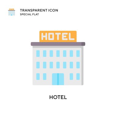 Otel vektör simgesi. Düz çizim. EPS 10 vektörü.