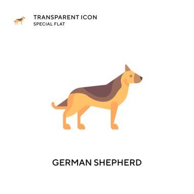 Alman çoban köpeği vektör ikonu. Düz çizim. EPS 10 vektörü.