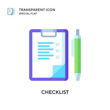 Kontrol listesi vektör simgesi. Düz çizim. EPS 10 vektörü.