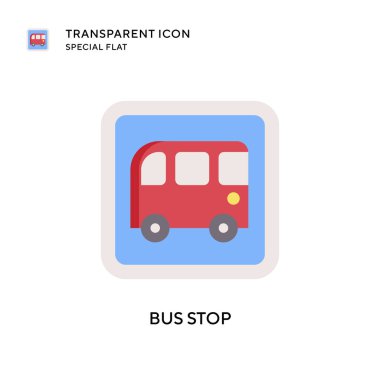 Otobüs durağı vektör simgesi. Düz çizim. EPS 10 vektörü.