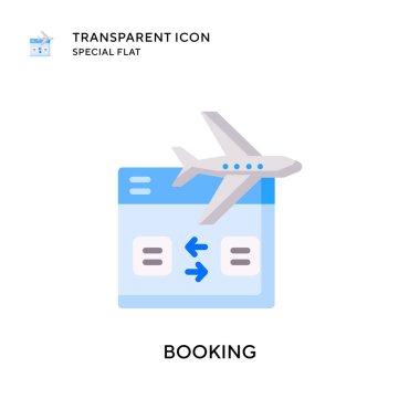 Vektör ikonu rezervasyon ediliyor. Düz çizim. EPS 10 vektörü.