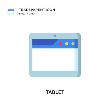 Tablet vektör simgesi. Düz çizim. EPS 10 vektörü.