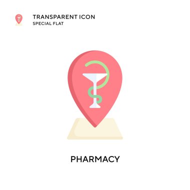 Eczane vektör ikonu. Düz çizim. EPS 10 vektörü.