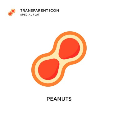 Yer fıstığı vektör simgesi. Düz çizim. EPS 10 vektörü.