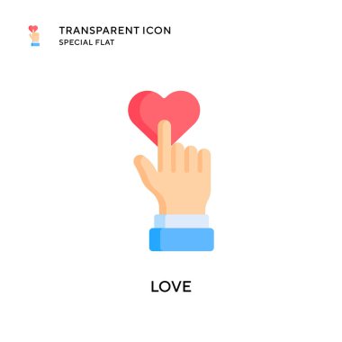 Aşk vektör simgesi. Düz çizim. EPS 10 vektörü.