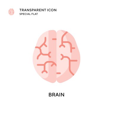 Beyin vektör simgesi. Düz çizim. EPS 10 vektörü.