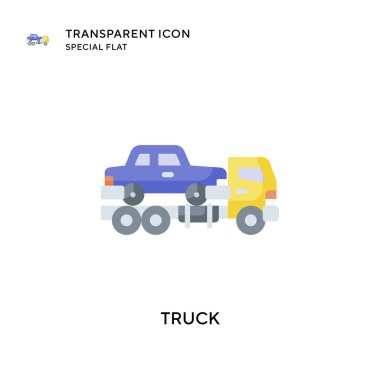 Kamyon vektör simgesi. Düz çizim. EPS 10 vektörü.